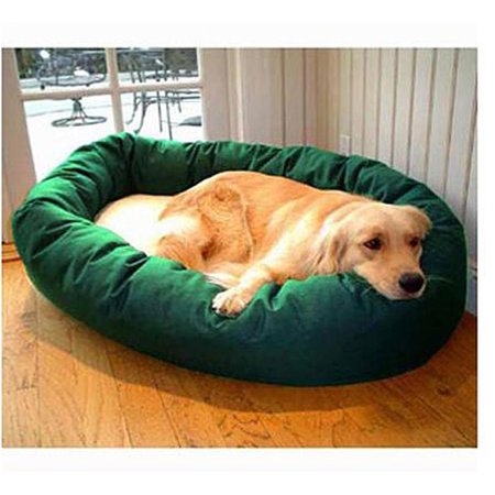 MAJESTIC PET 52 in. Extra Large Bagel Bed- Green and Sherpa 788995612537